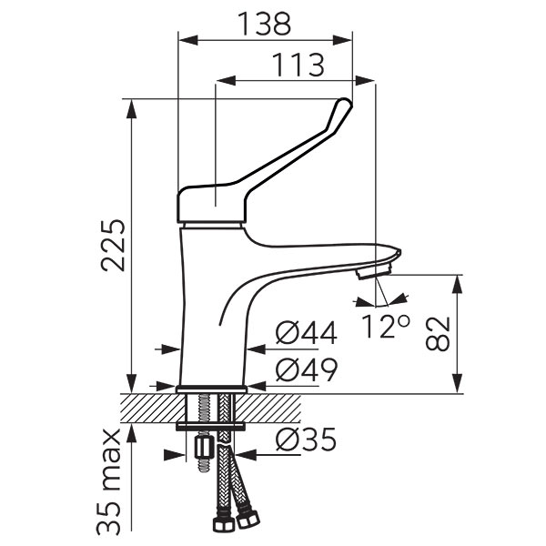 Tiga Medico - standing washbasin mixer