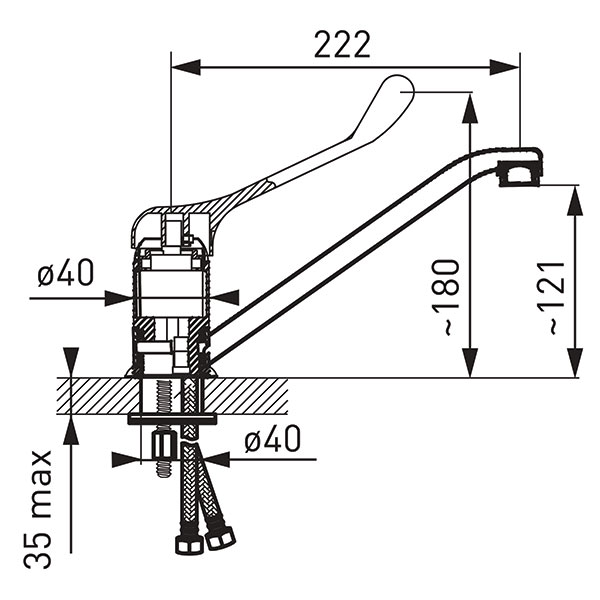 Standing sink mixer