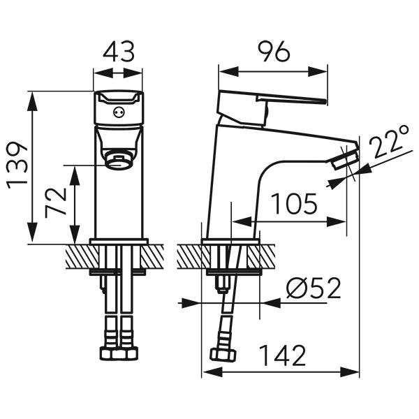 Ritto - Standing washbasin mixer, chrome