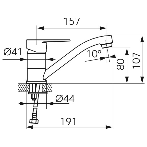 Ritto - Standing washbasin mixer with swivel spout, chrome