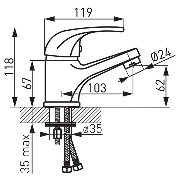 Vasto - Standing washbasin mixer, chrome