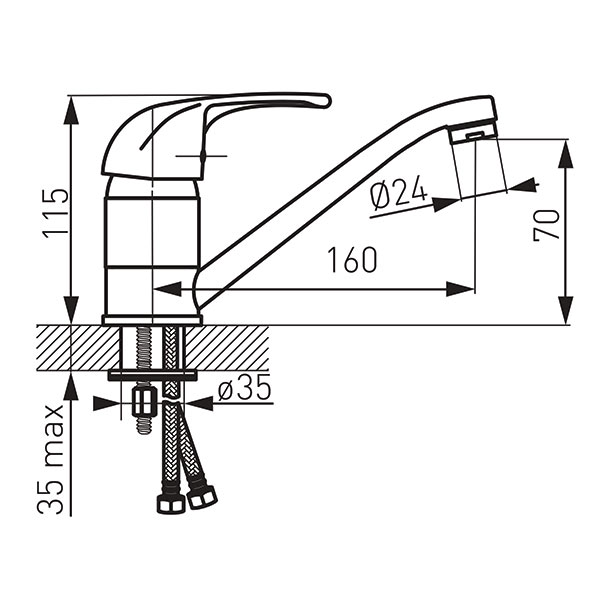 Vasto - standing basin mixer with swivel spout