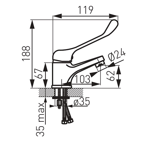 Vasto Medico - Washbasin standing mixer