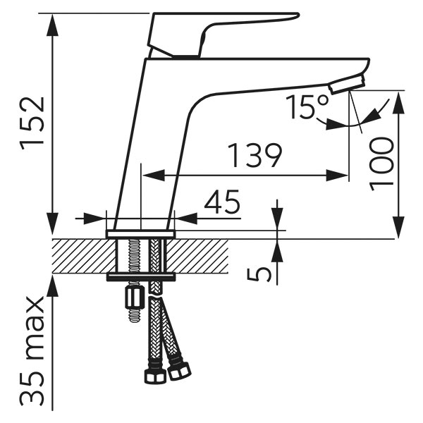 Vitto Verdeline - Standing washbasin mixer, chrome