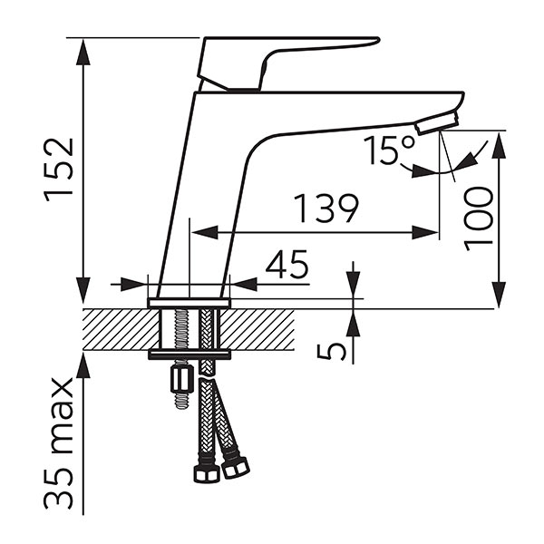 Vitto Gold Verdeline - Standing washbasin mixer, gold
