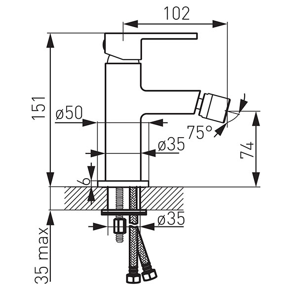 Zicco Black - Bidet standing mixer