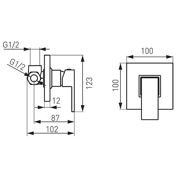 Zicco - Built-in shower mixer