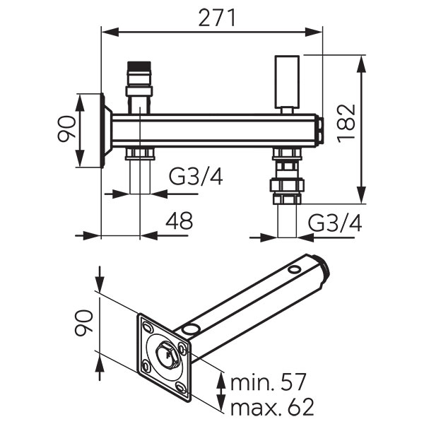 Safety groups for DHW with a quick-connector for expansion vessels