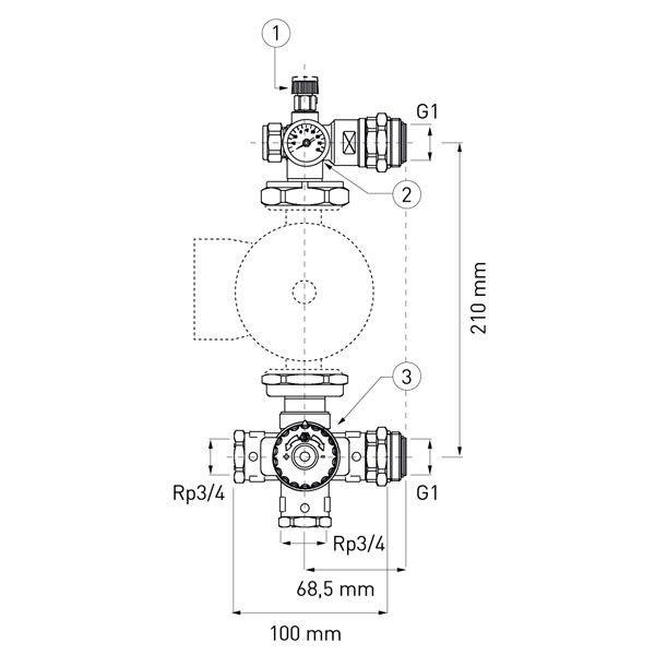 1” manifold mixing group for 130 mm pump