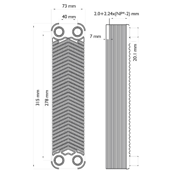 3/4” exchangers with insulation for installations with a thermo fireplace or solid fuel boiler