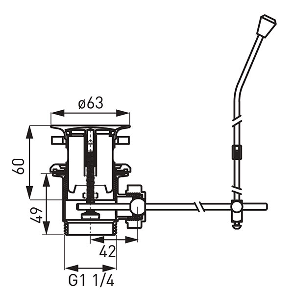 5/4’’ automatic washbasin plug