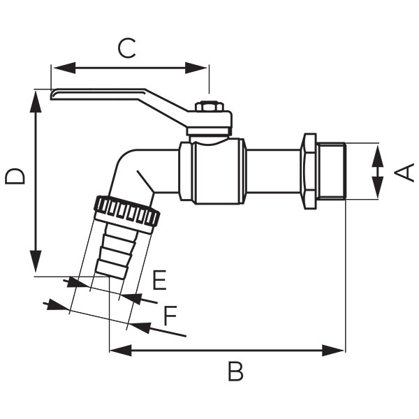 Intake water ball valve with coupling