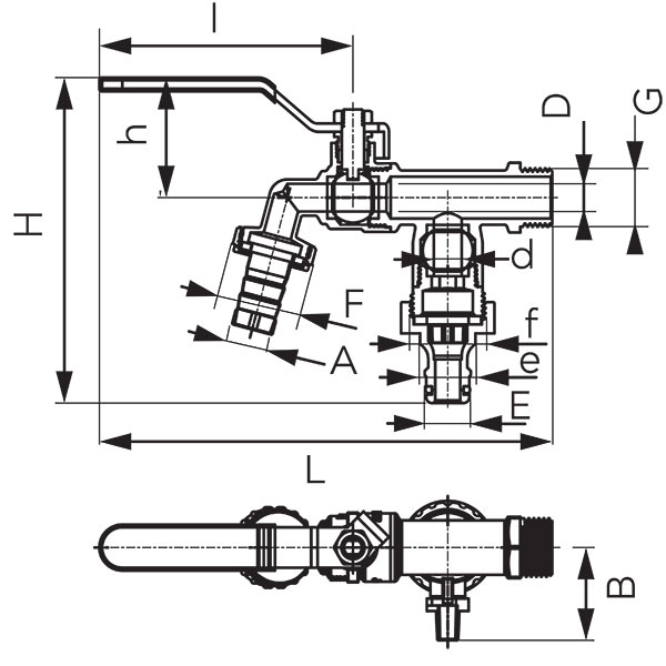 F-Comfort - Bibcock with two outlets