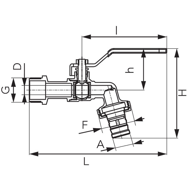 F-Comfort - Bibcock with metal tip