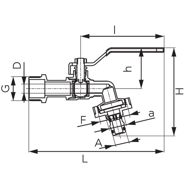 F-Comfort - Bibcock with plastic fastcoupling