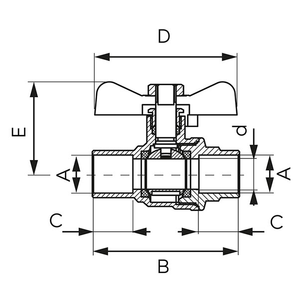 F-Power - ball valve for soldering