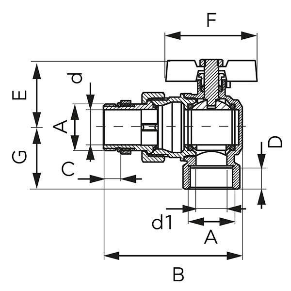 F-Power - angle ball valve