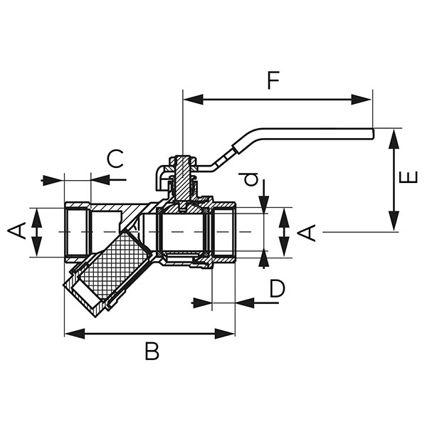 F-Power - ball valve with filter