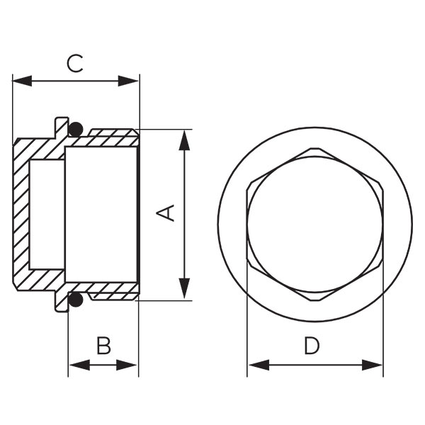 1” manifold plug with O-ring