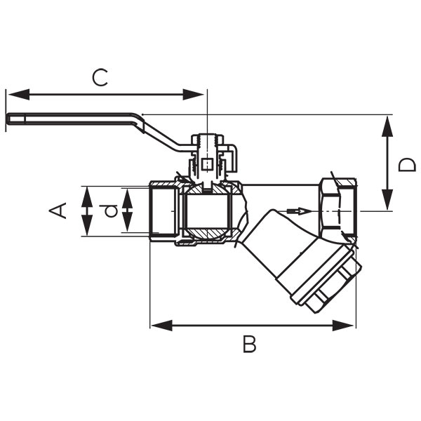 Ball valve with filter