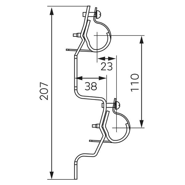 Set of brackets for sanitary manifolds