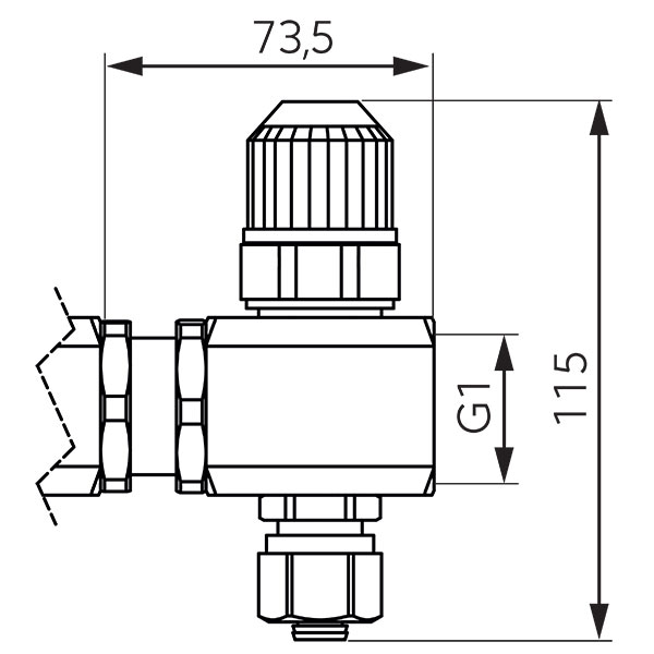 1" extension kit for the distributor, with thermostatic valve