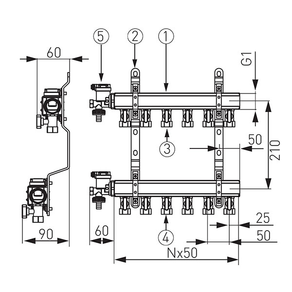 1” manifold