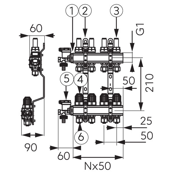Manifold type N-RZP 13-16 1”