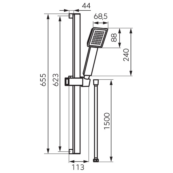 Sinus - sliding shower set