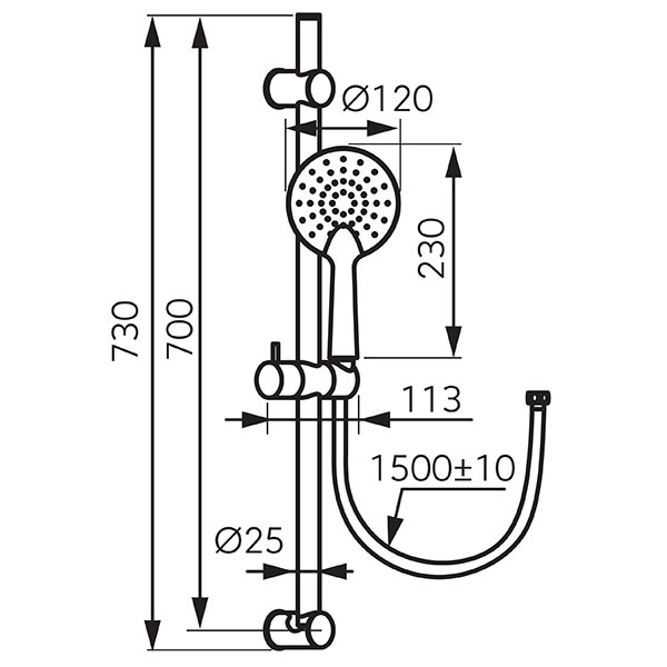 Phila Black - sliding shower set