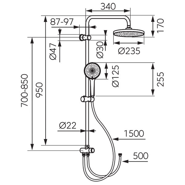 VEPA - rainfall with shower set