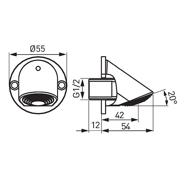 Vandal Proof 1F - shower head, chrome