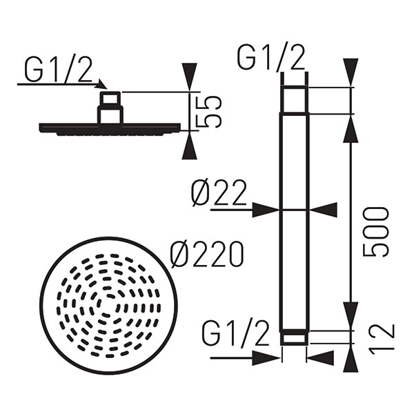 Rotondo 8” stropni tuš set