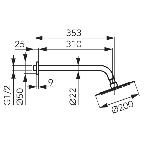 Zuhanyszett - zuhanykar Slimline fejzuhannyal