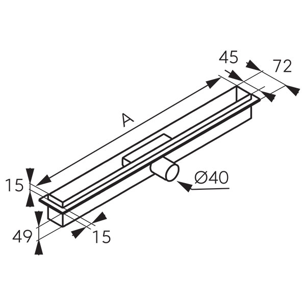 Super slim pro - linear drain, black mat