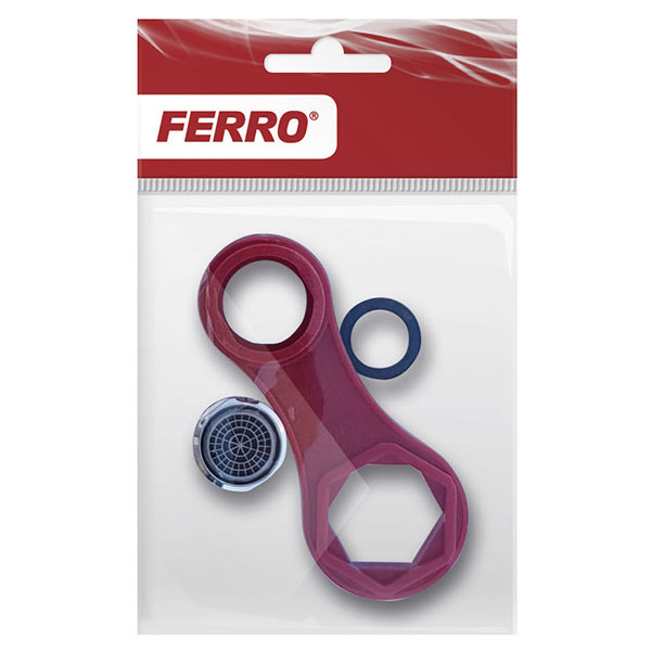 Set of FerroAirMix PCH4VL aerator and faucet service key for aerator and ceramic regulator