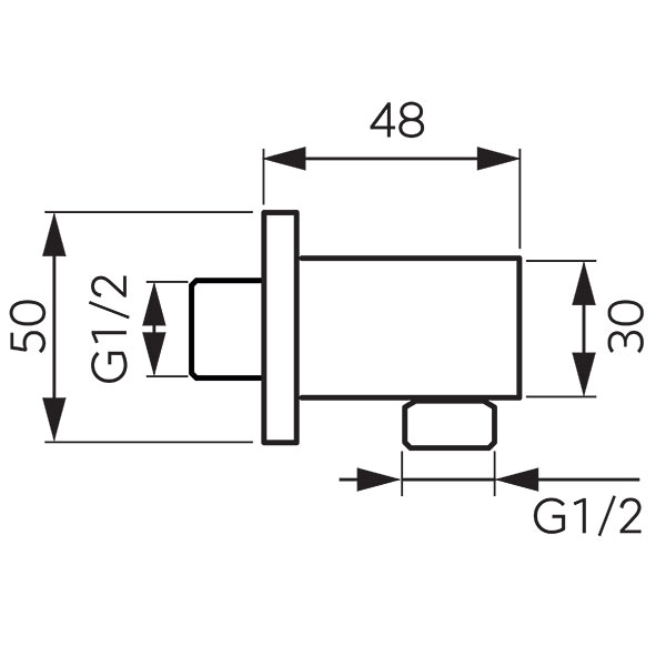 Angle connection for shower hose