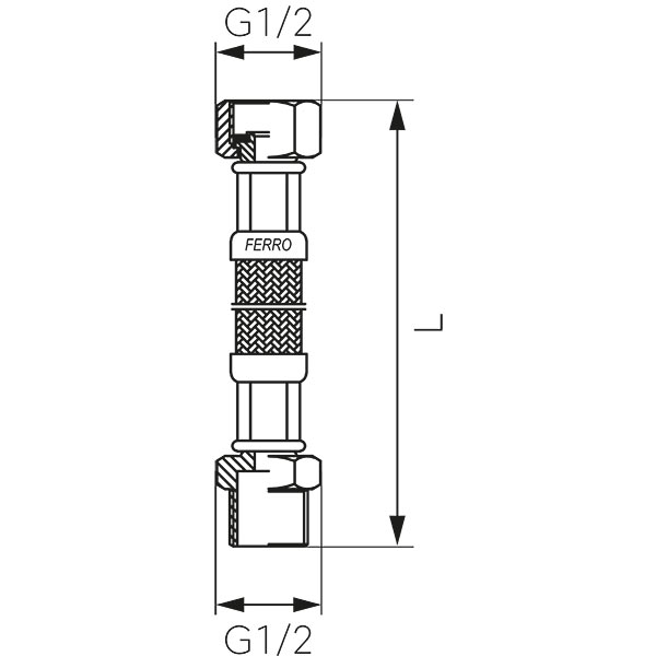 Fleksibilno crijevo 1/2" inox oplet, s brtvama, muško-žensko