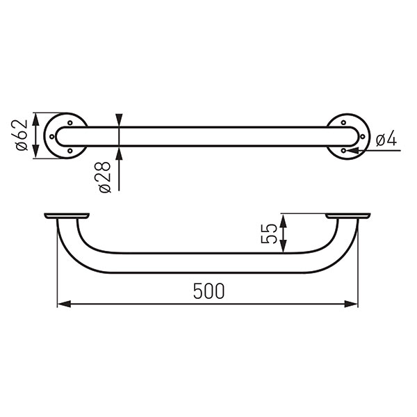 Metalia Help - ravni rukohvat 500 mm