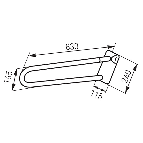 Metalia Hep - foldable double grab bar 830 mm