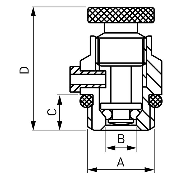 Mechanical air vent with metal knob