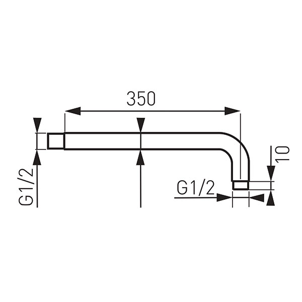 G1/2 L=350 mm shower arm for Quadro shower head