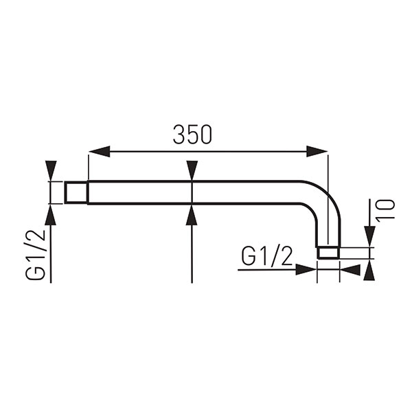 G1/2 L-350 mm tuš nosač za tuš ružu