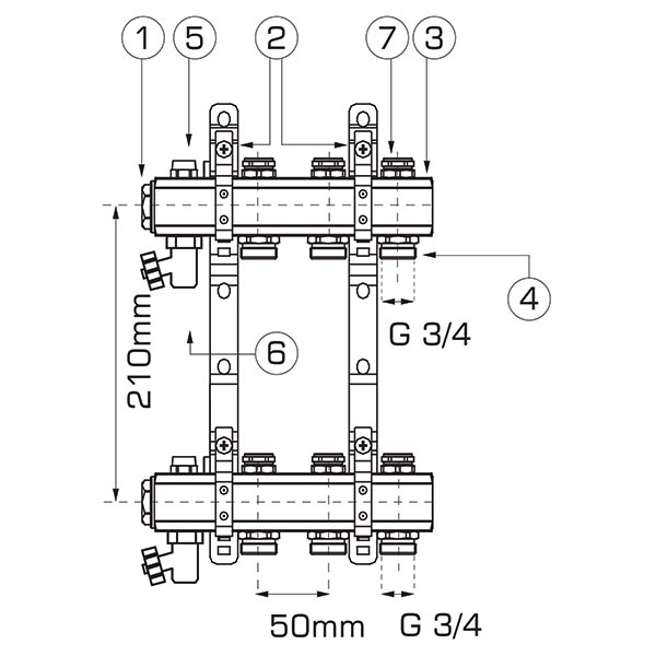 Distribuitor-colector tip RO 1”