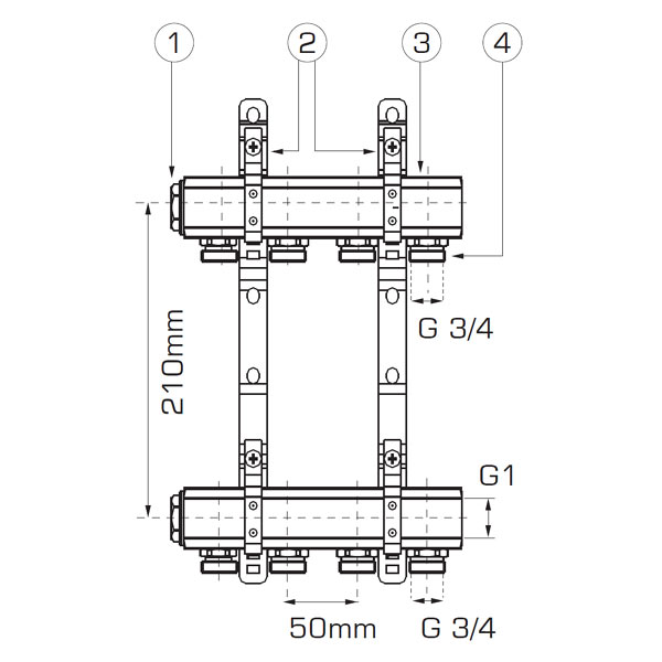 1” manifold with nipples