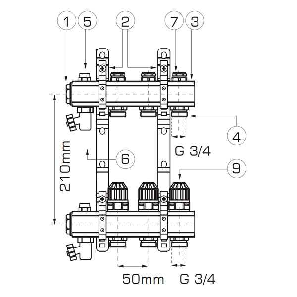 Distribuitor-colector tip RZ 1”