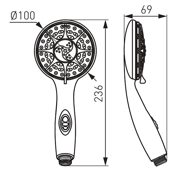 Lido - 5-functional shower handle