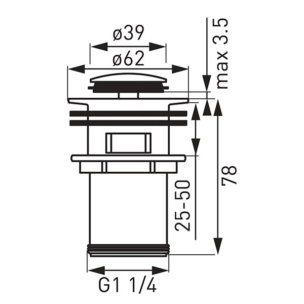 Cick-clack lefolyószelep G5/4