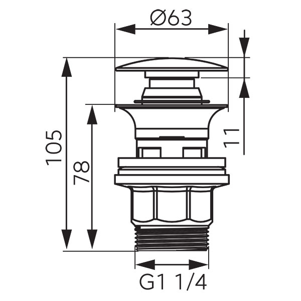 Drain valve G5/4, black