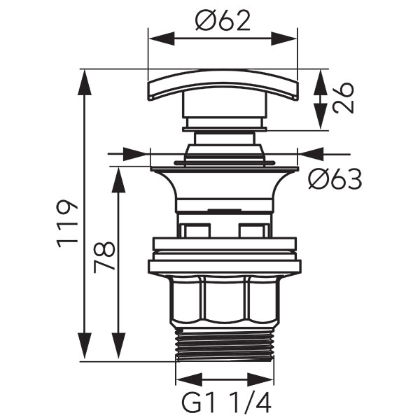 Drain valve G5/4, black